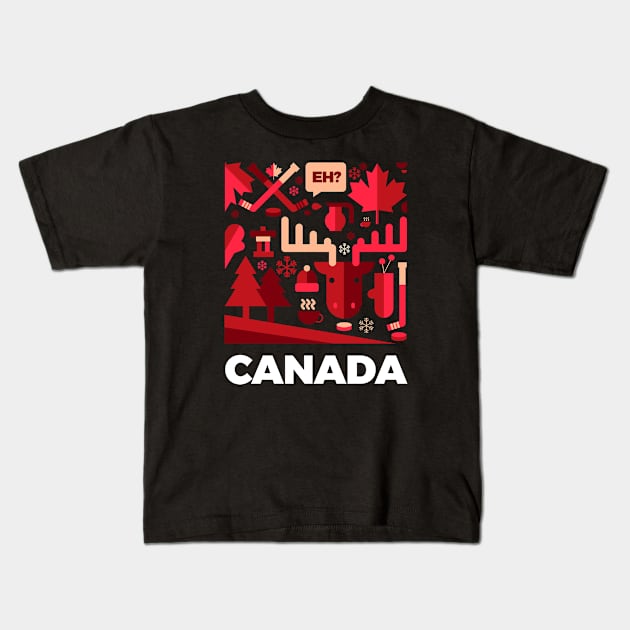 Oh Canada Kids T-Shirt by ScruffyTees